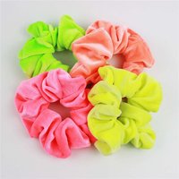 New Women Big Fluorescence Colors Velvet Scrunchies Stretch Plain Rope Bands Simple Vintage Hair Gums Quality Hair Ties