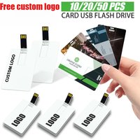 10/20/50pcs Bank Card 2.0 USB Flash Drive 4GB 8GB 16GB Flash Drive Wedding Credit Card Memory Stick 32GB 64GB Free Custom Logo