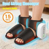 1/2 Pièces Appareil de Massage Portable pour Cheville et Pied à Compression d'Air, avec 4 Fonctions de Chauffage, 3 Modes, Airbag, Pétrissage Apaisant et Lifting