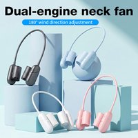 Independent Control Dual Motor Neck Hanging Fan Rotation Adjustment Direction, Strong 3-Speed Wind Power