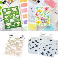 2026 New Rising Wildflowers Frames Metal Cutting Dies for Layering Stencils DIY Scrapbooking Album Embossing Paper Card Handmade