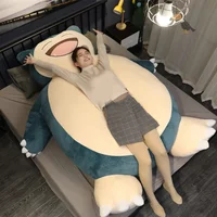 30/200cm Ogromny Pokemon Snorlax Anime Pluszowe zabawki Duży Pokémon Plushie Kawaii Półfabrykat Skórzana kabura Poduszka Prezent dla dzieci
