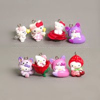 Sanrio Anime Figures Hello Kitty Mymelody Mini Kawaii KT Cat DIY Accessories Pendant Doll Model Toys Desktop Decoration Kid Gift