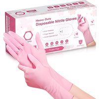 20/50/100PCS Pink Nitrile Gloves Disposable Gloves for Household Cleaning Beauty Salon Tattoo Working Kitchen Gloves Powder Free