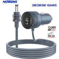 HOWENS Waterproof Starlink Mini Power Adapter 12-24V to 30V 2A Step Up Converter QC3.0+PD Type C Phone Charger Digital Voltmeter
