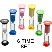 Hourglass Clock Watch Timer Minutes/5 Minute/2 30 Seconds/1 Small Colorful Clocks. Minutes/10 Minutes/3 Sand Home Decor Garden