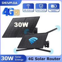SHIWOJIA 20W 4G Solar Battery Router 30W WiFi Repeater IP66 Waterproof 25000mAh Batteries For PTZ Camera Computer Standby 7 Days