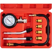 8PCS Professional Petrol Engine Compression Tester Kit 0-300 PSI Fuel Cylinder Pressure Gauge Tool Set for Car Truck Motorcycles