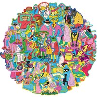 50PCS Colorful Graffiti Animal Stickers Luggage Computer Decoration Stickers Cartoon Graffiti Series Adhesive Stickers