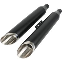 Black Classis Slash Cut Exhaust Slip-On Mufflers Fit For Harley Softail Low Rider Fat Boy 114 Street Bob 117 Breakout 2018-2026