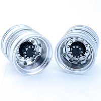 2pcs Aluminum Alloy Rear Wheel Hub Rim for 1/14 Tamiya RC Dump Truck SCANIA 770S R620 VOLVO BENZ Arocs MAN LESU Car Accessories