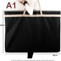 Large File Bag A1 Paper Organizer Drawings Document Bag Black A1 Zipper Pouch A2 Document Storage Art Portfolio Bag