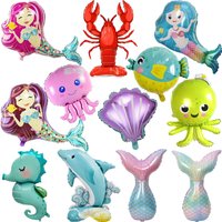 Mermaid ocean Marine life theme Party Balloons Shell Kids Birthday Party Decorations Baby Shower Anniversary Decor kids Gifts