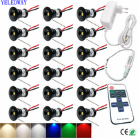Mini Spot Lumineux LED avec Télécommande, Downlight à Intensité Réglable, ixKTV, Plafond, Escalier, Vitrine, Lumières d'Armoire, 1W, 12V
