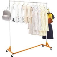 Clothes Rack with Z Base,Heavy Duty Garment Rack with Lockable Casters,Rolling Industrial Rack for Hanging Rack Clothes Display