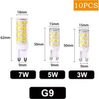 10PCS 7W 5W 3W Brightest G9 LED Lamp AC220V Ceramic SMD2835 LED Bulb Warm/Cool White Spotlight Replace Halogen Light Wholesale