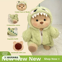 30cm Medium Lena Bear Doll Clothes Green Dinosaur Jumpsuit Pink Dinosaur Suit Teddy Bear Replacement Outfit Dolls Accessories
