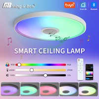 Morden Tuya Smart RGB Deckenleuchte mit Lautsprecher 45W Dimmbare Fernbedienung APP Steuerung Runde Lampe Für Wohnzimmer Schlafzimmer hause Decora