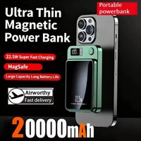 20000mAh Magnetic Wireless Charger Power Bank Fast Charging 22.5W Digital Display Power Bank Portable External Battery