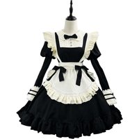 S -5XL Black Cute Lolita Maid Dress Cosplay Costume Girl Maid Dress Trending Suit for Maid Halloween Maid Party Costume
