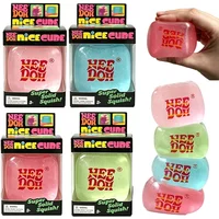 Needoh Nice Ice Cube Funny Luminous Night Glow Squeeze Sensory Toy Maltose Fidget Anxiety Relief Stress Balls for ADHD Gift Toy