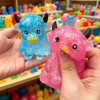 Cute Highland Cow Squeezing Toy Maltose Wet, Smooth, Shiny, Soft Animal Slowly Rises Anti Stress Relieves Anxiety Feeling Toy