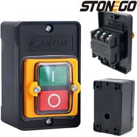 STONEGO 220V/380V 10A Switch Waterproof Pushbutton Switch Push Button ON Self-locking OFF Automatic Reset Electrical Equipment