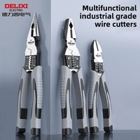 DELIXI Multi-Function Electrician Wire Cutter Pliers Industrial Needle Nose Lineman Hand Tool Professional Tiger Pliers