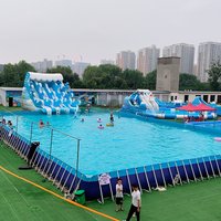 Children Outdoor Bounce House Bouncy Inflatable Castle with Water Slide for Swimming Pool Adults and Kids