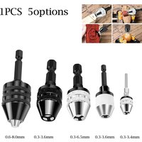 1PC WALFRONT Keyless Drill Chuck Screwdriver Impact Driver Adaptor 1/4 '' Hex Shank Drill Bit Tool Convertor Adapter