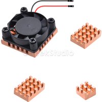 1 Set of Copper Heat Sink Fan and 4 pcs Heatsinks Cooling Kit for Orange Pi 5 Plus