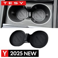 Water Cup Holder Mat For Tesla Model Y Juniper 2025 Launch Model 3 highland 2024 Coasters Slots Non-Slip Waterproof