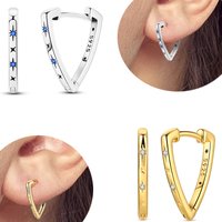 Personalized Triangle Star Earrings 925 Sterling Silver Minimalist Geometric Jewelry for Women Daily Wear Party Gift