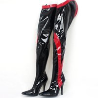 12cm High Heels Women Thigh Boots,Unisex Sexy Bedsides Cosplay Cross-dressing Shoes,Over The Knee Botas,Red,White,Custom Colors