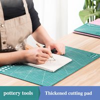 Thickened PVC Pottery Tools DIY Cutting Pad Non-slip Cut Resistant Clay Modeling Forming Pad with Scale Manual Craft Mat