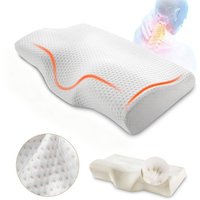 Schmetterlingsförmiges Memory-Schaum-Nackenkissen, Konturiertes Schlafkissen zur Linderung von Nackenschmerzen, Bauchstütze, Bequemes Kissen