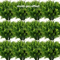 20PC Outdoor Artificial Green Plant UV-Resistant Simulated School Tree Shrubs Artificial Greenery Eucalyptus Suitable for Indoor