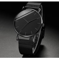 Fashion Men Business Watches Ultra Thin Stainless Steel Mesh Belt Quartz Watch
