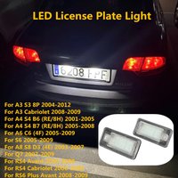 White Error Free LED Car License Plate Light Bulbs Accessories For Audi A6 C6 4F S6 A8 S8 D3 4E Q7 RS4 RS6 A3 S3 8P A4 S4 B6 B7