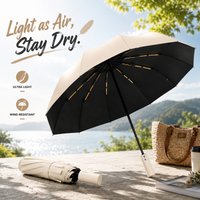 Reinforced 24-Rib Automatic Umbrella, Durable Windproof Business Umbrella, UV Sunscreen for Outdoor Use