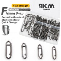 9KM Fishing Snap Kit 110pcs Stainless Steel Power Clips Fast Lure Changing Fishing Snap High Strength Saltwater Fishing Tackle