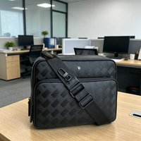 Classic Star Logo Men Messenger Bag Leather Crossbody Bag Large Capacity Business Shoulder Bag Male Fashion Daily Handbag