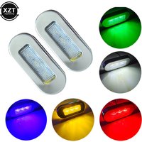 Universal 2W 12V DC White/Blue/Green 3 LED Marine Stainless Steel Underwater Pontoon Waterproof Boat Transom Light IP