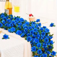 1/2 Pack Artificial Rose Vine Fake Flower Garland Hanging Rose Ivy Plant Vine for Father'S Day, Wedding Arch Party Garden