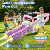 Powerful Spitfire Dual Tube Gatling Water Gun Toy Large Capacity Rotating Long-range Shooting Summer Outdoor Beach Water Games