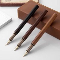Luxury Office Retro Fountain Pen Vintage Wood Bronze Fine Nib Calligraphy Writing Smooth for Business Signature Art