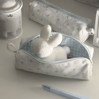 Korean Cream Color Pencil Case Multi-functional Large-capacity Pen Bag Polka Dot Stationery Pouch Back To School Gift