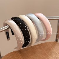 Satin polka dot sponge headband high cranial top hairpin pressure hair wash headband headband hair accessories