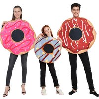 Adult Funny Chocolate Jam Donut Costume Halloween Food Cosplay Family Group Outfits Carnival Easter Purim Fancy Dress