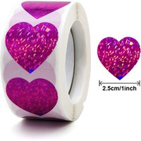 Autocollants cœur étincelant pour enveloppes saint-valentin, 50 à 500 pièces, autocollants décoratifs amour, décoration de vacances